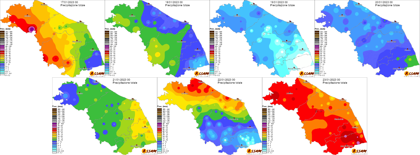 Meteo AMAP Regione Marche - mappe precipitazioni giornaliere