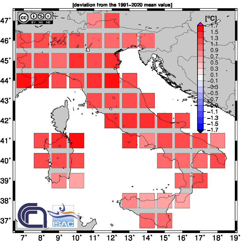 Meteo AMAP Regione Marche - mappa temperatura italia