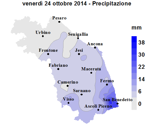 Meteo ASSAM Regione Marche - precipitazione 24 ottobre 2014